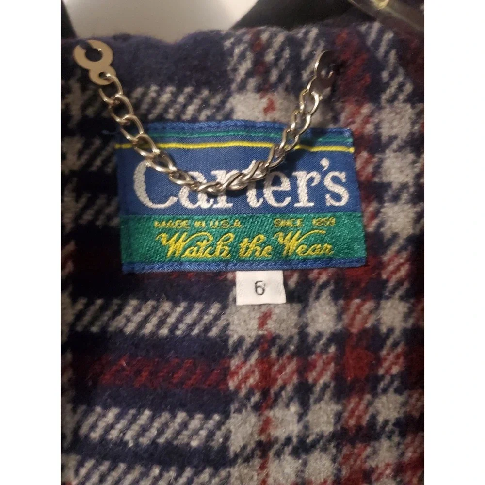 Carters Watch the Wear Girls Wool Coat Black Size 6 Zipper Button Up